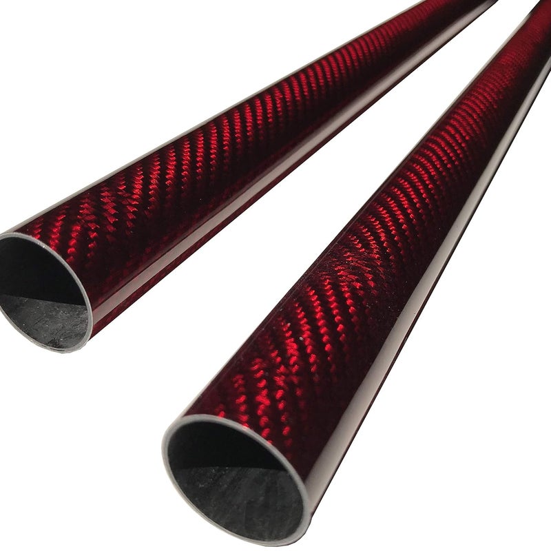 KARBXON (2) - Carbon Fiber Tube - RED - 25mm X 23mm X 1000mm - Hollow Carbon Fiber rods - Glossy Carbon Tubes - Pure Carbon Fibre Tubes - Lightweight High Strength Carbon Fiber Shaft (2) Tubes - Image 5